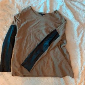 Maje leather panel sweater